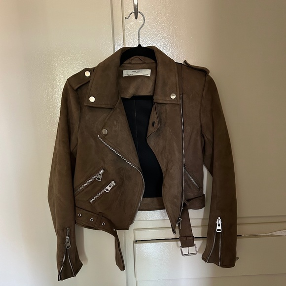 Zara Brown Leather Jacket - Picture 6 of 10